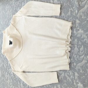 Ann Taylor Petite Ivory Cowl Neck Sweater Size PM